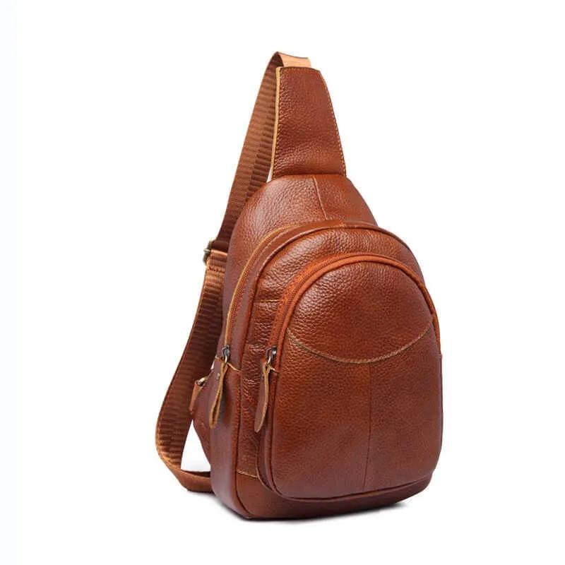 2020 new leather one - shoulder  fashion leisure all-match unisex  chest bag shoulder bag