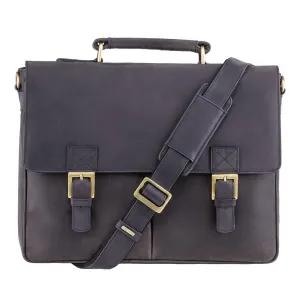 Berlin Briefcase - Oil Blue