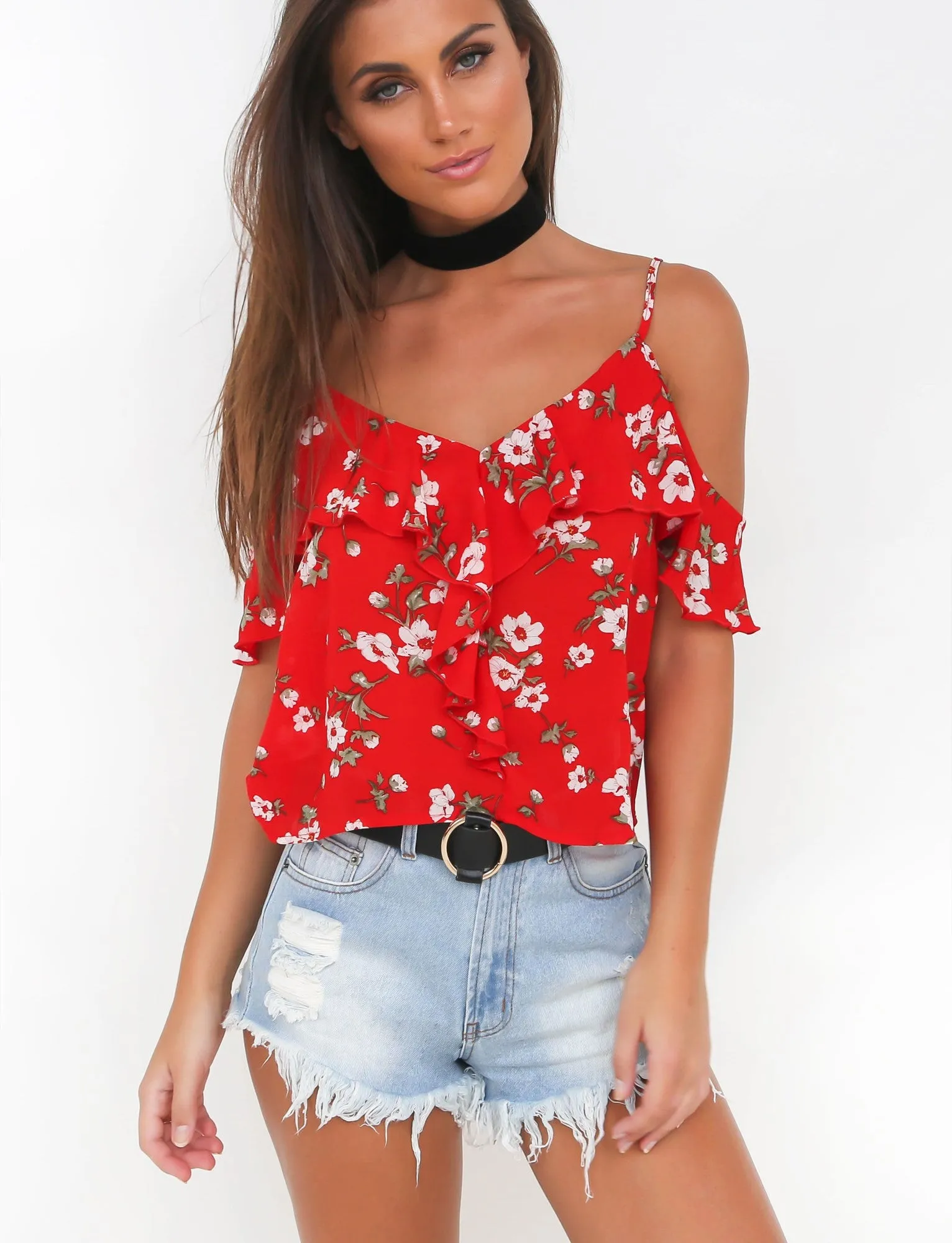 Floral Spaghetti Straps Top