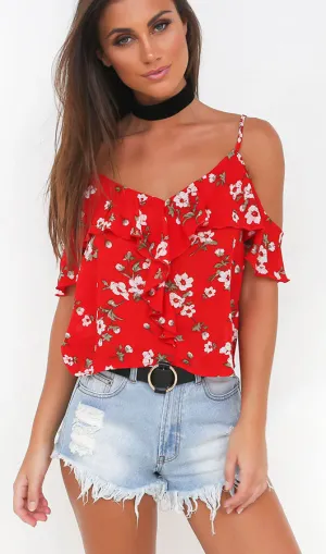 Floral Spaghetti Straps Top