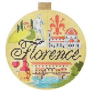 Florence Travel Round Needlepoint Canvas