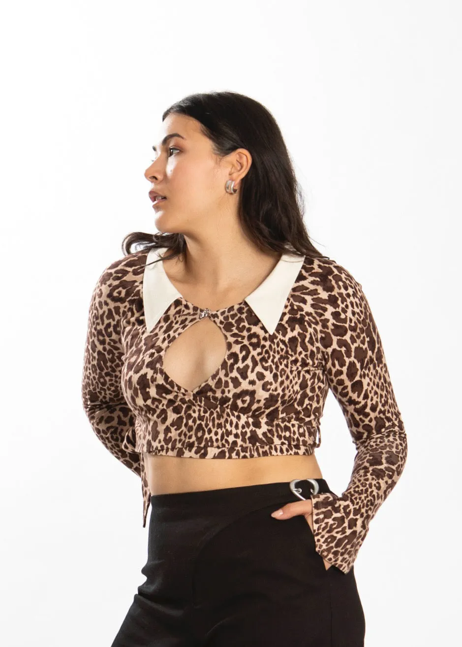 FLOWER WRAP TOP - FELINE