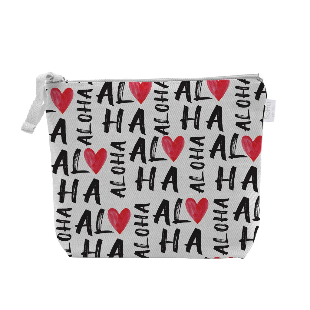 Graffiti Aloha Hearts Cosmetic Bag, Large