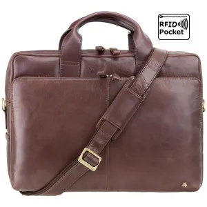 Hugo 15" Laptop Bag - Merlin Brown