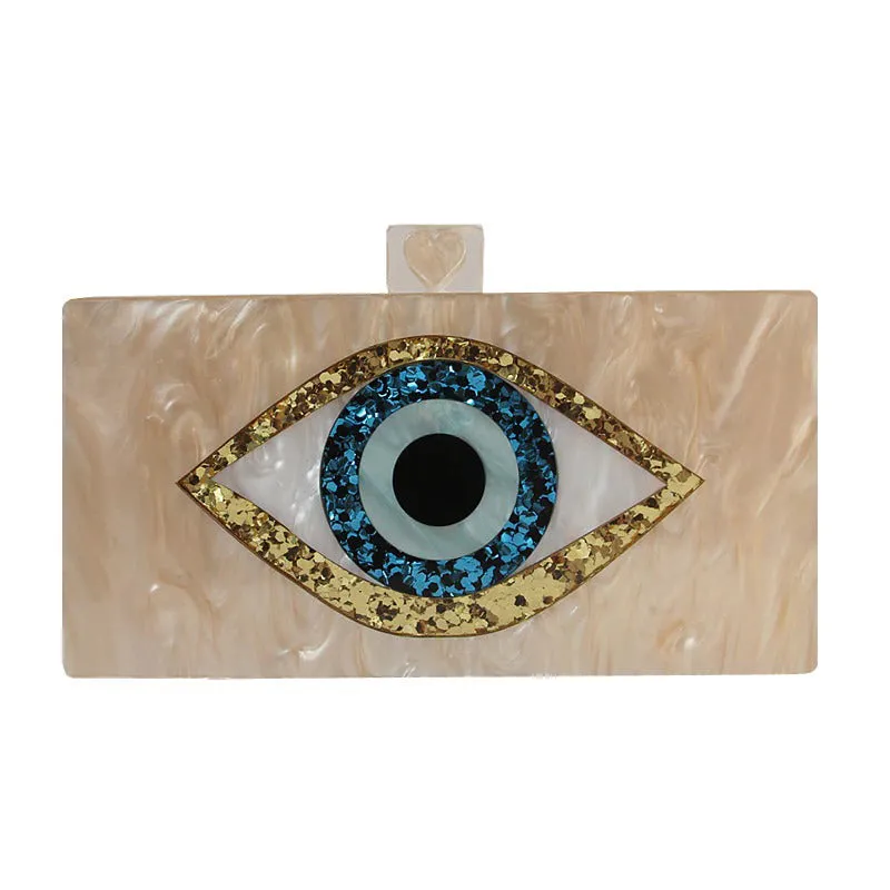 Impressive 3D Queen Blue Eye Shape Clutch Purse Handbags