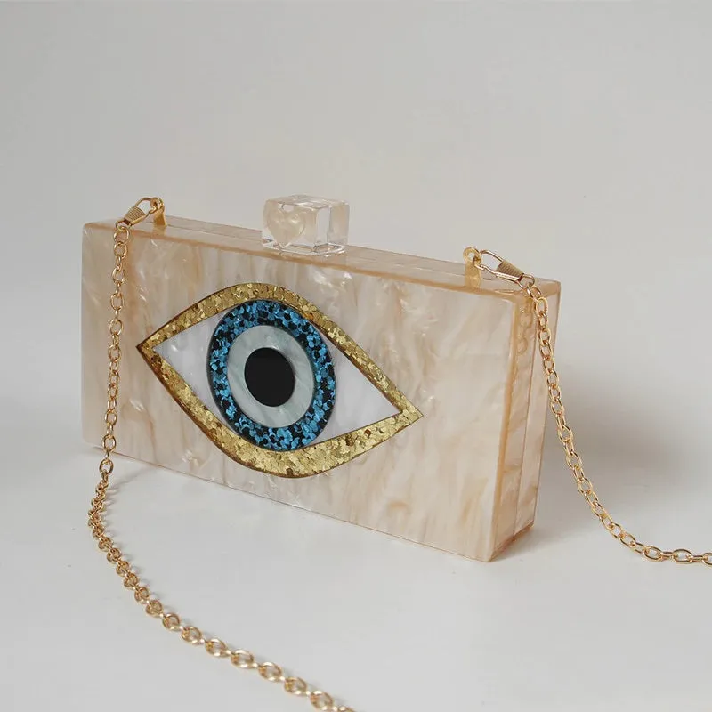 Impressive 3D Queen Blue Eye Shape Clutch Purse Handbags