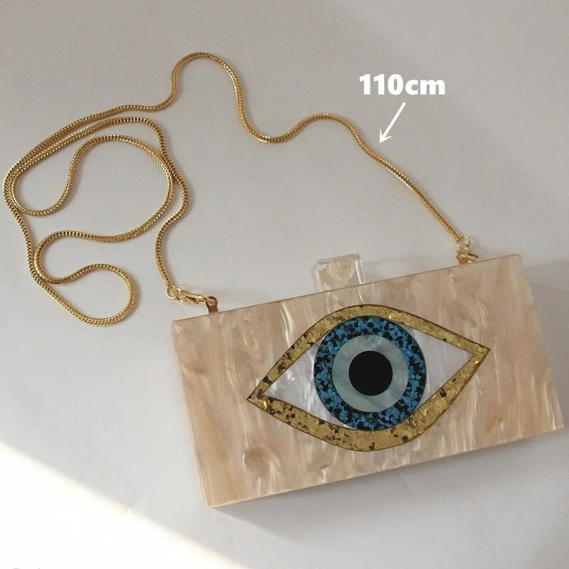 Impressive 3D Queen Blue Eye Shape Clutch Purse Handbags