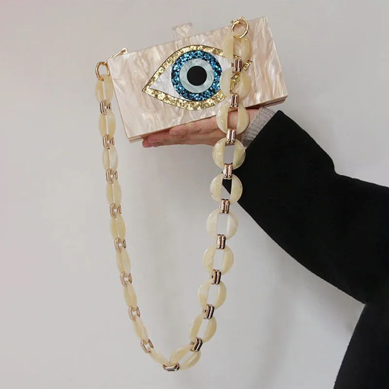 Impressive 3D Queen Blue Eye Shape Clutch Purse Handbags