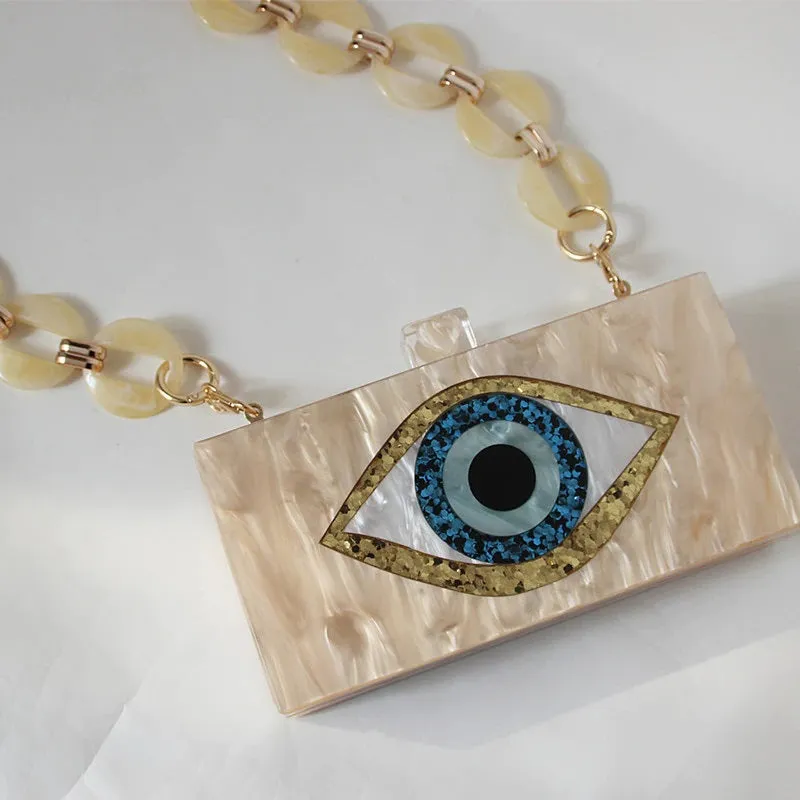 Impressive 3D Queen Blue Eye Shape Clutch Purse Handbags