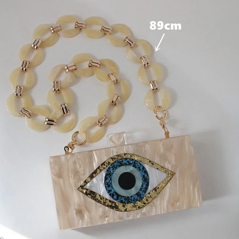 Impressive 3D Queen Blue Eye Shape Clutch Purse Handbags