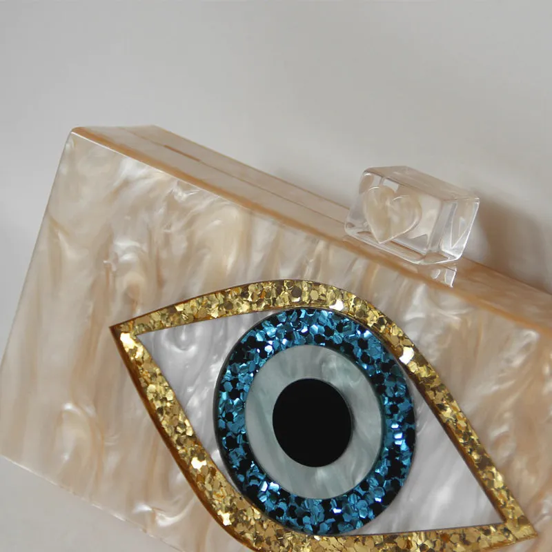 Impressive 3D Queen Blue Eye Shape Clutch Purse Handbags