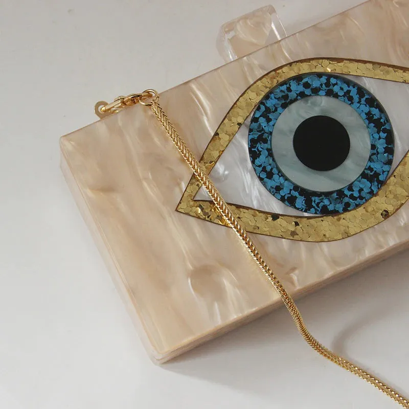 Impressive 3D Queen Blue Eye Shape Clutch Purse Handbags