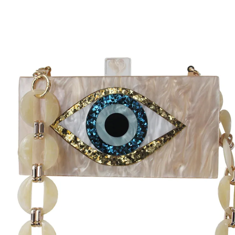 Impressive 3D Queen Blue Eye Shape Clutch Purse Handbags