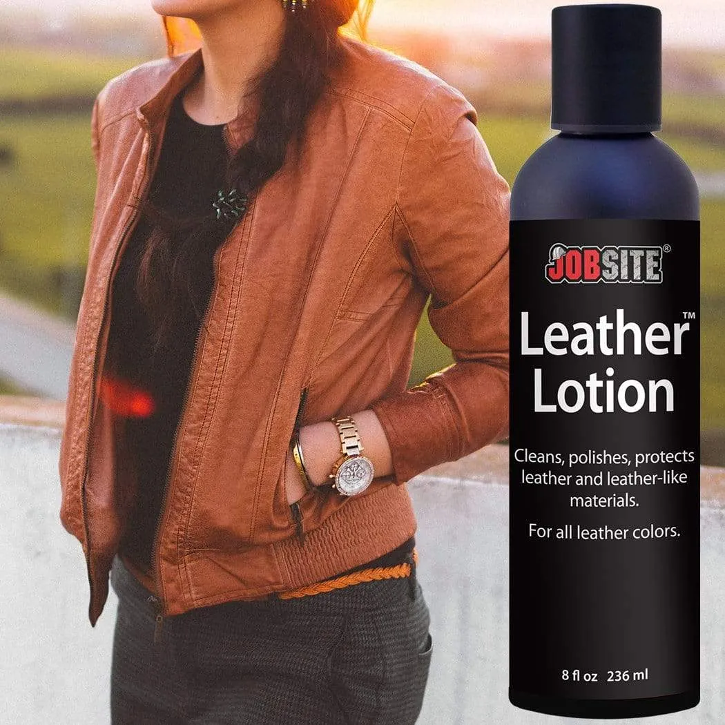 JobSite Premium Leather Lotion Softener & Conditioner- Cleans, Polishes, Protects - 8 oz