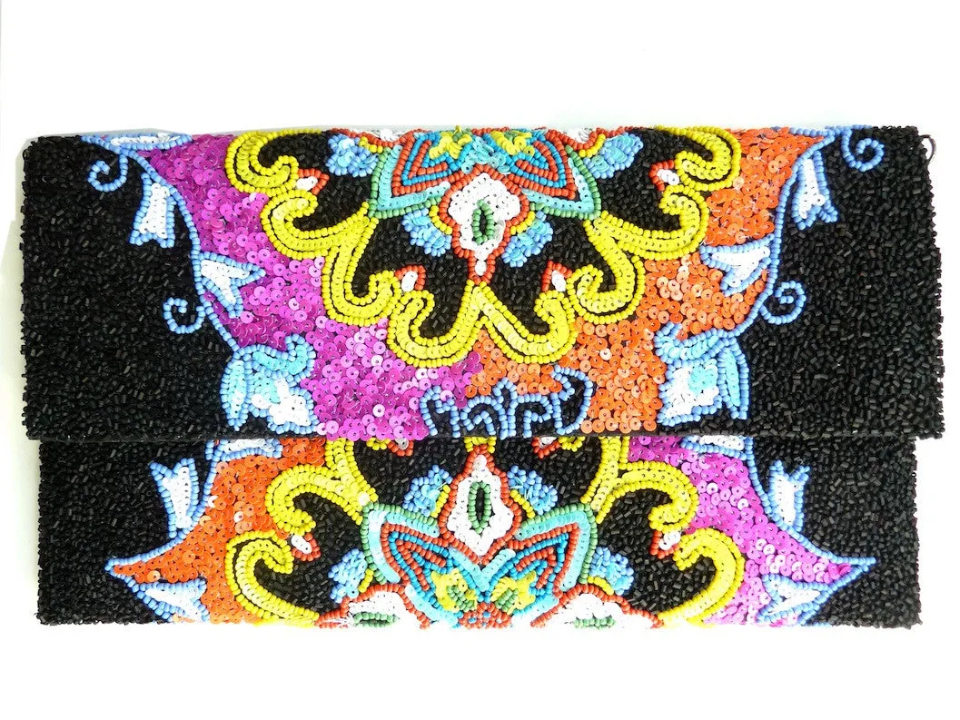 Large Beaded Envelope Clutch Bag Loca