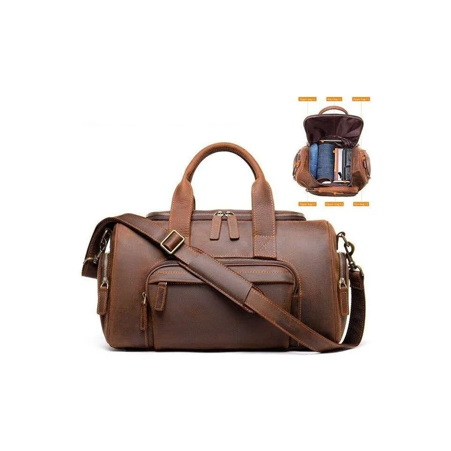 Luxury Leather Travel Briefcase Bag