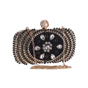 Luxy Moon Beaded Clutch Bag with Diamonds