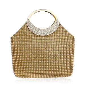 Luxy Moon Bucket Clutches Rhinestones Party Handbags Wedding Purse