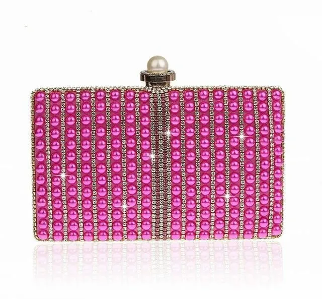 Luxy Moon Pearls Evening Bags Full Dress Embroidery Clutch