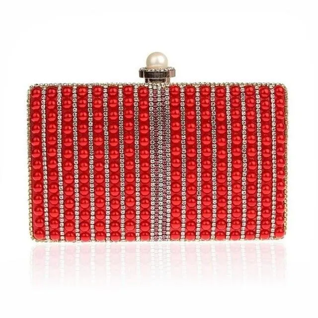 Luxy Moon Pearls Evening Bags Full Dress Embroidery Clutch