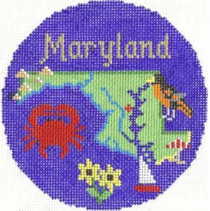 Maryland 4 1/4" Travel Round Needlepoint Canvas