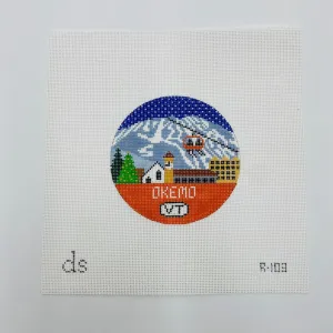 Okemo Travel Round Needlepoint Canvas