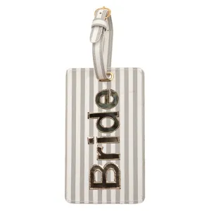 Striped Bride Luggage Tag