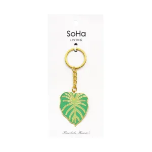 Taro Leaf Enamel Keychain