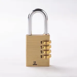 UMAI 4-Digit Code Combination Brass Lock | Number Lock | Portable Luggage Lock | Travel Lock for Briefcase, Laptop Bags