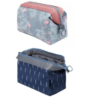 Xelvix Print 10 Cms Cosmetic Pouch (M_TSB192_Grey, Blue)