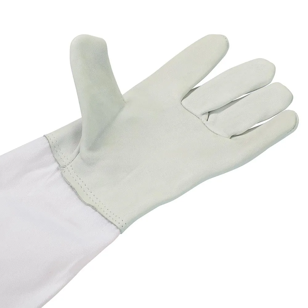 Yescom 1 Pair XL Beekeeper Protective Gloves Goatskin w/ Long Sleeves